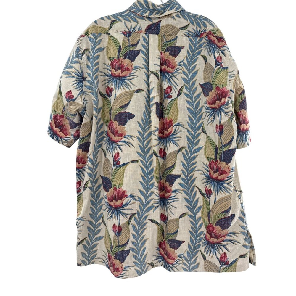 Reyn Spooner Hawaiian Shirt XL Floral Print‎ Short Sleeve Button-Up - Picture 4 of 7